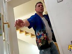 Faux hostel - cheating gf gets a cum inside from visa inspector before threesome with bbc