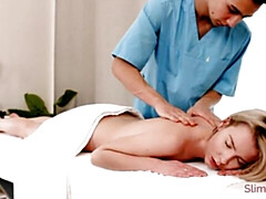 Blonde creampied after nice massage