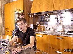 Boy wants to fuck her neighbor and he finds a way to do it