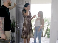 Freeuse action with a tight girl Haley Spades and big MILF