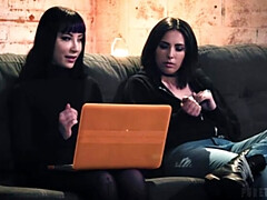 Braunhaarige, Hd, Tätowierung, Flotter dreier