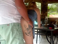 Leie, Blondine, Bruder, Betrug, Selbstgemacht, Im freien, Öffentlich, Muschi