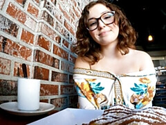 Aesthetic curly brunette Leana Lovings opens her pussy for a big dick