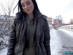 Noire, Bottes, Tchèque, Faciale, Cuir, De plein air, Pov, Public