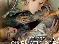 Cul à la bouche, Gode, Femelle, 2 femmes 1 homme, Piercing, Tatouage, Plan cul à trois, Nénés