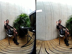 vrpussyvision.com - young girl smokes topless and in leather