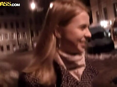 Blonde Teenager Marika, Eric & Ilya - Shy Girl's First Time Threesome with Stockings & High Heels