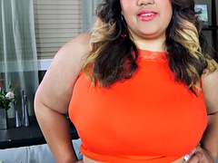 Nana, Belle grosse femme bgf, Gros seins, Brunette brune, Rondelette, Fille latino, Solo, Nénés