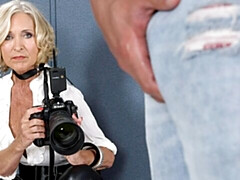 Grosser arsch, Grosser schwanz, Grosse titten, Blondine, Blasen, Hundestellung, Reif