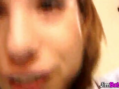 Blasen, Braunhaarige, Aufs gesicht abspritzen, Handjob, Zierlich, Pov, Rotschopf, Titten