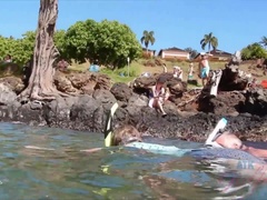 Salle de bains, Plage, Sucer une bite, Petite amie, Poilue, Nue, De plein air, Public