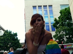 Arsch, Verrückt, Im freien, Öffentlich, Muschi, Titten, Nass