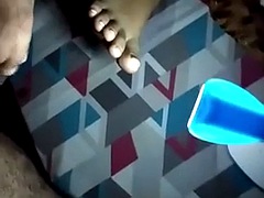 Enthousiasteling, Sperma shot, Voeten, Fetisj, Voeten fetish, Vriendin, Zuigen