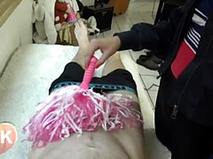 Enthousiasteling, Kont, Pompom meid, Sperma shot, Klein, Rijden, Mager, Spandexonderbroek