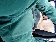 Tir de sperme, Masturbation, Public, Solo