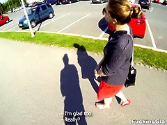 Blondine, Vollbusig, Spermaladung, Handjob, Hd, Im freien, Pov, Rasiert