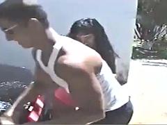 Beautiful and hot brunette with a big tail moaning and cumming, giving her pussy and very tasty spit: Porn