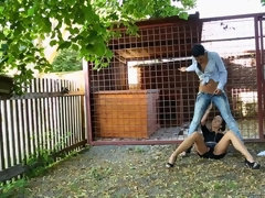 Bekleidet, Jeans, Lesbisch, Nackt, Im freien, Pissen, Dusche, Spielzeuge