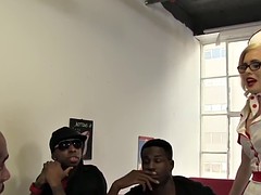 Kristy Snow Enjoys An Interracial Gangbang