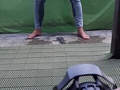 How We Make Video Desperate Pee In Jeans On Balcony In Centrum City