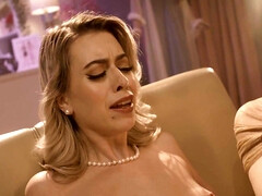 Blondine, Blasen, Hundestellung, Aufs gesicht abspritzen, Hd, Natürlichen titten