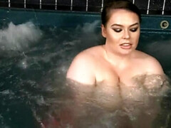 Big Tits British BBW Gina G having fun in the hot tub