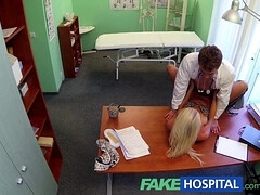 Karol Lilien's fake hospital exam turns into a wild POV affair with her sexy blonde patient