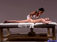 Firm body girl gets lesbian massage
