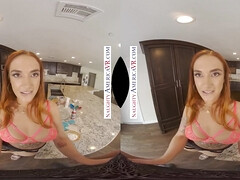 American Redhead Babe Siri Dahl gets all messy while making a pie for you - POV VR hardcore
