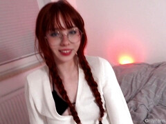 Ginger Teen's Wild Passion in Brown Skirt