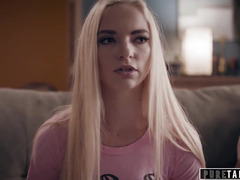 Blonde, Sucer une bite, En gros plan de très près, Éjaculation interne, Tir de sperme, Fille, Faciale, Professeur