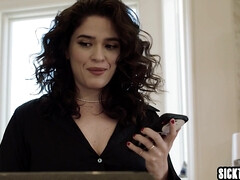 18, デカチン, フェラチオ, 茶髪の, チン, ハードコア, ラフ, 三人