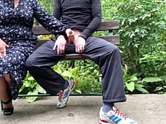 Horny MILF Mom Gets Naughty Outdoor Handjob From Son-In-Law - Big Ass BBW Cums Hard