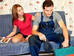 Rubia, Mamada, Hombre hombre mujer, Ruso, Afeitado, Adolescente, Trio