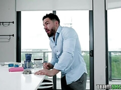 Cul, Noire, Preservatif, Éjaculer dans la bouche, En levrette, Énorme, Chatte, String