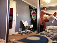 ベッドルーム, フェラチオ, バック, 自然山雀, ショートヘア, ガリガリ, ティーン, オッパイの