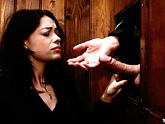 Beautiful brunette Ava Dalush fucks in the dressing room