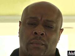 デカチン, 黒人, フェラチオ, 茶髪の, 黒人, 異人種間