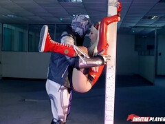 In den arsch, Aus dem arsch in den mund, Blondine, Blasen, Französisch, Handjob, Latex, Rasiert