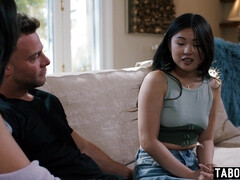 Bisex asian pounded by a married couple