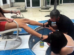 Gruppe, Hd, Lingerie, Im freien, Jungendliche (18+), Flotter dreier