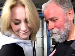 Frances takes advantage of old heads teenie dude to land plum job