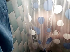 Stepsister caught masturbating with dildo in shower - HottieCamie moans loud