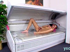 Fancy stunner Trisha is sucking a faket schlong