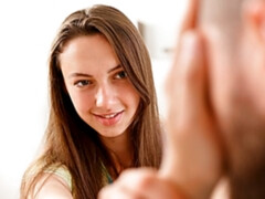 お尻, フェラチオ, バック, 女 人男 人, 手コキする, キス, 赤毛, ティーン