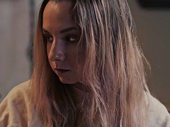 Busty stepmom gets pussy licked before scissoring by couple