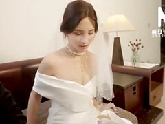 Asiatisch, Blasen, Braut, Betrug, Hundestellung, Hochzeit