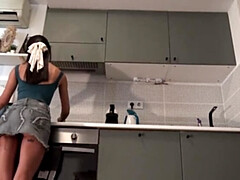 18 años, Universidad, Linda, Casero, Pequeña, Adolescente, Apretado, Bajo la falda