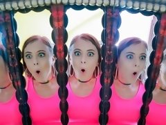 69, デカ尻, ブロンド, フェラチオ, 手コキする, なめる, ティーン, オッパイの