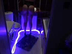 Kont, Vrouw, Gotisch, Latex, Feest, Alleen, Tatoeage, Toilet